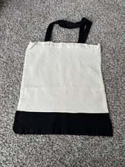 Foldable Canvas Tote Bag All-Over Joy to the World Design White Black Red