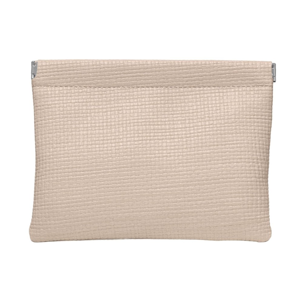Ksriylm Woven Texture PU Leather Makeup Pouch for Women 5.5x7in, Brown