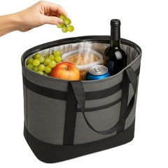 Large Insulated Tote for Hot Cold Lunch Food, Snacks, Wine, Beer – Cooler Bag