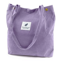Corduroy Tote Bag for Women Girl Canvas Shoulder Cord Purse with Inner Pocket…