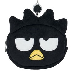 Sanrio Badtz-Maru Face-Shaped Pass Case & Pouch Cotton PVC Steel Polyester Pass