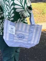 💙 Trader Joe’s Mini Pastel Stripe Canvas Tote Bag, Set Of 4, Ship Today!
