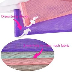 Reusable 4pack Colorful Mesh Beach Tote Bagsmesh Shopping Bag With Drawstring Fo