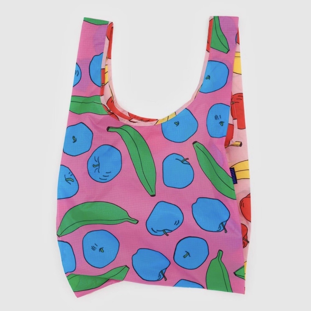 NEW! Baggu STANDARD BAG in “Apples & Bananas Mix” — Washable Recycled Nylon