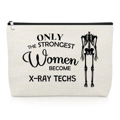 X-Ray Tech Makeup Bag Radiology Gifts for Women Thank You Gift Off White