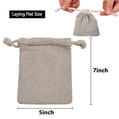 5×6.9 Inch Double Canvas Drawstring Bag Cotton Pouch Gift Sachet Bags Muslin …