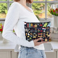 LEVLO Netherlands Map Iconic Traditional Souvenir Gift Black