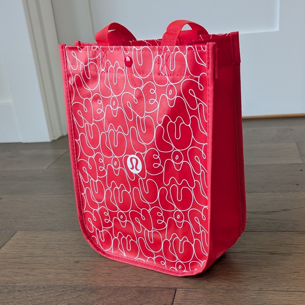 Lululemon Small Reusable Shopping Tote Lunch Bag Ltd Edition Red **NEW!** ⚡ Ship