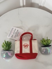 ❤️ Trader Joe’s – Red MICRO Canvas Tote with Reusable Grocery Foldable Bag NWT!
