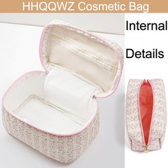 HHQQWZ 2 Pcs Makeup Bag Cosmetic for Women Girls, Cute Large Pink+Pink