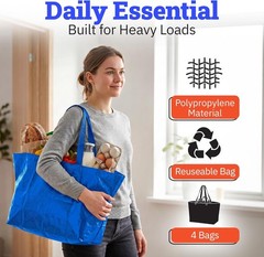 Haul-It-All Extra-Large Reusable Shopping Bag – Heavy Duty Open-Top Tote with