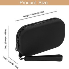 HHQQWZ Portable Silicone Makeup Bag for Women, Small Travel 01 Black