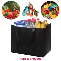 Set Of 10 Reusable Grocery Bags Extra Large Foldable Heavy Duty Shopping Tote Pr