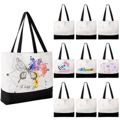 10 Pack Large Canvas Tote Bags Bulk Sublimation Blanks with Long Handle 18.5 …
