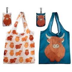 Highland Coo Cow Collapsible Reusable Shopping Bag (Each)