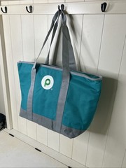 Publix Insulated Cooler Shopping Tote Reusable Bag – Teal Blue 20″