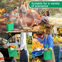 50 Pcs Reusable Tote Bag Bulk 8 x 4 x 10 Inch Non Woven Shopping Bag with Han…