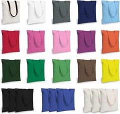 Versatile 24-Pack 16″x15″ Medium Cotton Tote Bags for Gift and DIY Projects