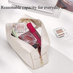 Sohynca PU Leather Cosmetic Bag for Women Minimalism Makeup S, Coffee