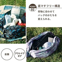 Marna Shupatto Packable Bag 27L Black Zipper Outdoor Eco Bag fm Japan