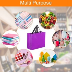 24Pcs Reusable Gift Bags with Handles 10.6 x 13 Inch Purple