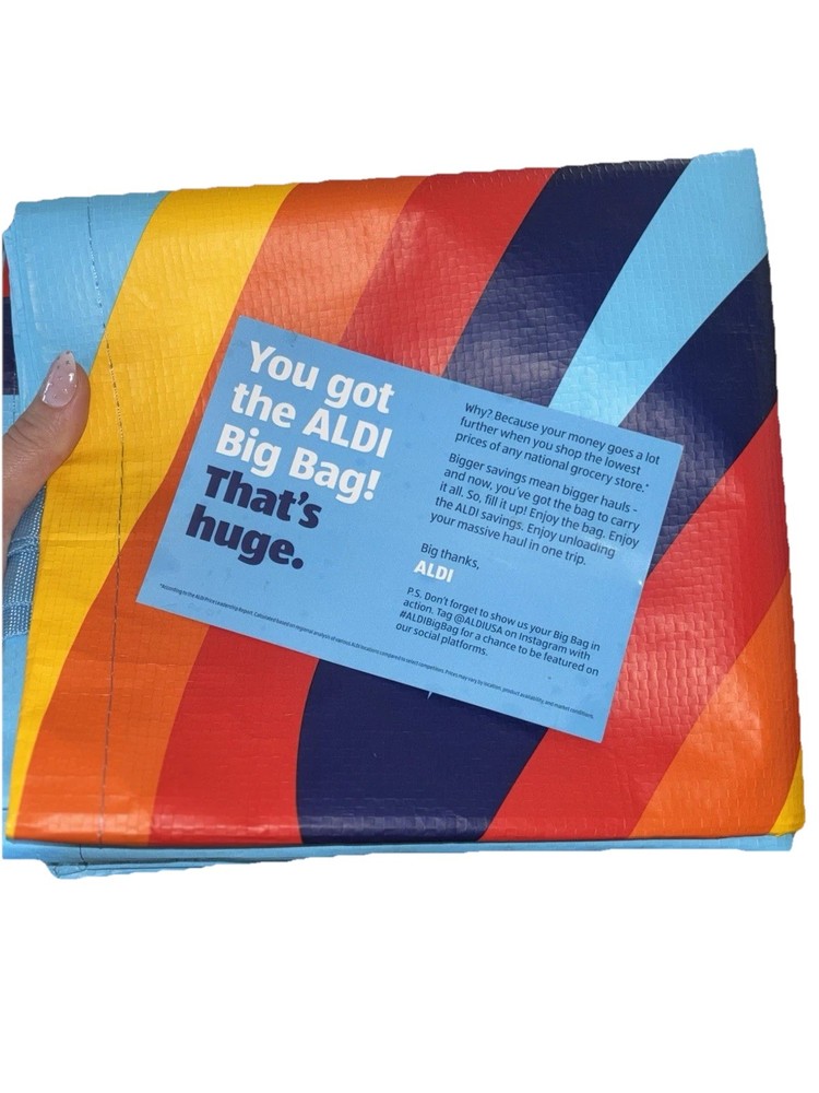 2025 The ALDI Big Bag Collection Heritage Rainbow Stripe Tote LIMITED IN HAND ✅