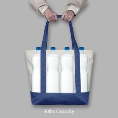 TOPDesign 1-Pack Canvas Tote Bag with an External Pocket, Reusable Grocery Sh…