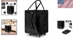 Durable Medium 76lbs Rolling Tote Bag with 3 Handles – Perfect for Busy Shoppers