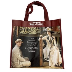 Downton Abbey Tote Bag Reusable World Market Red/Burgundy Lady Crawley Gilded