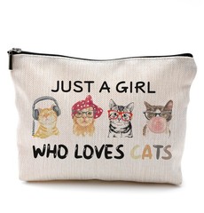 QGFM Cat Makeup Bag,Funny Gifts Bag With Zipper,Cats for…