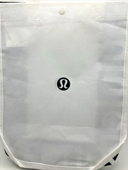 2 Lululemon Reusable Tote Shopping/Lunch Bag Small Black /White 11.5×9.5”