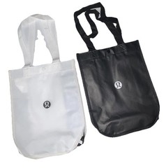 Lululemon Holiday Reusable Tote Shopping Bag Lot 2 Black /White Small New