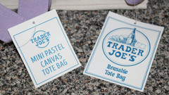 2 NWT Spring Easter 2026 Trader Joe’s Lavender Canvas Tote Bags Large + Mini-SU