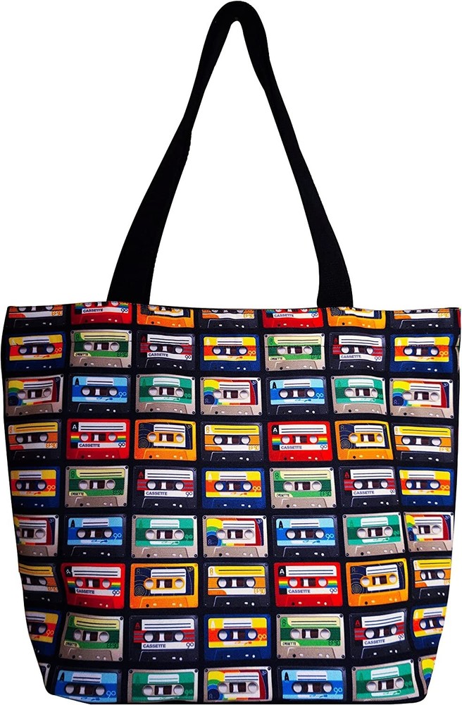 100% Cotton Canvas Tote Grocery Shopping Tote Multipurpose Zipper Printed Bag