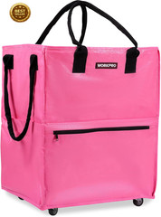 Large Rolling Grocery Bag 36 Gallon 5 Wheels 110lb Tote Laundry Zipper