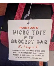Trader Joes Micro Tote With Grocery Bag 2 In 1 Mini Limited Edition 🛍️🎄🔥
