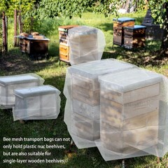 2 Pack Beehive Mesh Transport Bag, 35 × 37 Inch Breathable Bee Hive White-2