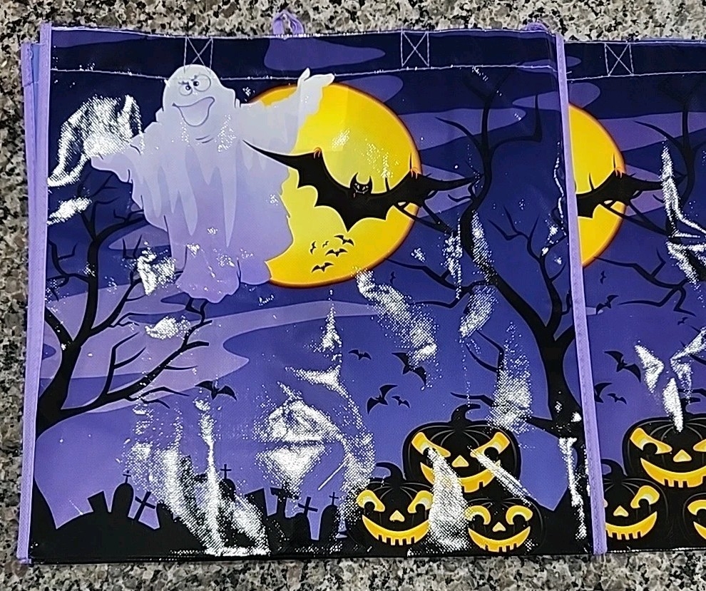 Reusable Tote Ghosts Pumpkins Bats Halloween
