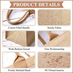 12 Pcs Burlap Jute Tote Bags with Handle Reusable Blank Bridesmaid Gift Bags …