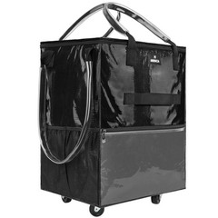 Reusable Grocery Bag On Wheels, Foldable Rolling Tote Bag, 6 Pockets, Collaps…