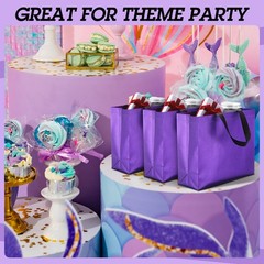 80 Pcs Reusable Gift Bags Set Glossy Grocery Gift Tote Bag with Hadnle for We…