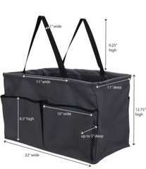 Household Essentials Grey Krush Canvas Utility Tote with Pockets | Reusable