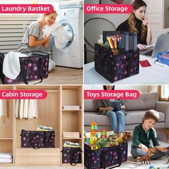 Extra Large Utility Tote Bag with Wire Frame Collapsible Reusable Grocery Bag…