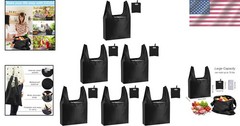 Foldable and Lightweight Black Reusable Bags – Perfect for Shopping & Gifts