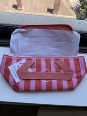 Trader Joe’s Mini Insulated Tote Bag Pink Red Stripe Summer 2026 Limited NWT