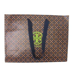 NEW TORY BURCH Logo Blue & Orange Handle Shopping Bag Tote 16 x 12 x 6