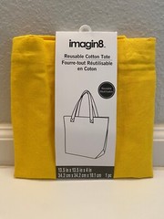 New Reusable Shopping Cotton Yellow Tote Bag 13.5″ x 13.5″ x 4″ Decorative 1 pc