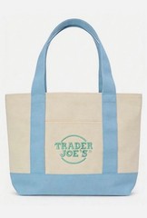 Trader Joe’s Mini Pastel Canvas Tote Bag NWT Blue Green Pink Purple | US Stock