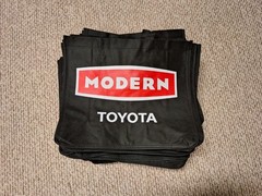 Modern Toyota Car Logo Black Shopping Tote Bag Reusable Lot(45)