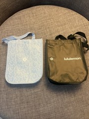 Lululemon Reusable Shopping Gift Bags Small Totes Snap Closure Double Handles